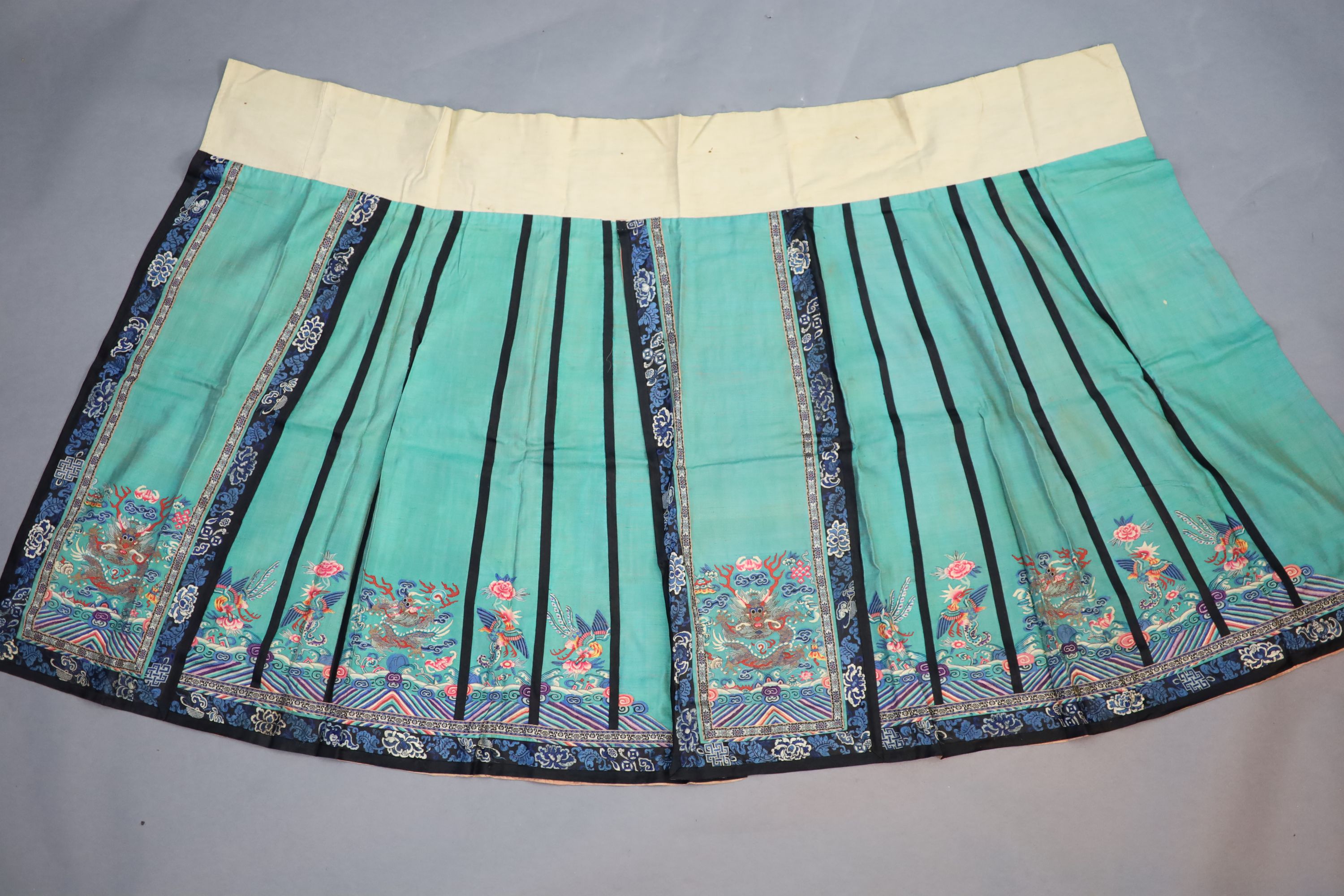 A 19th century Chinese silk kesi woven skirt